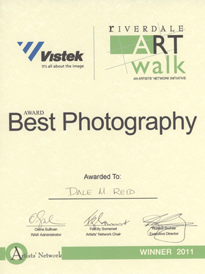 dalemreidphotography. 2011 Riverdale Art Walk. best photography award